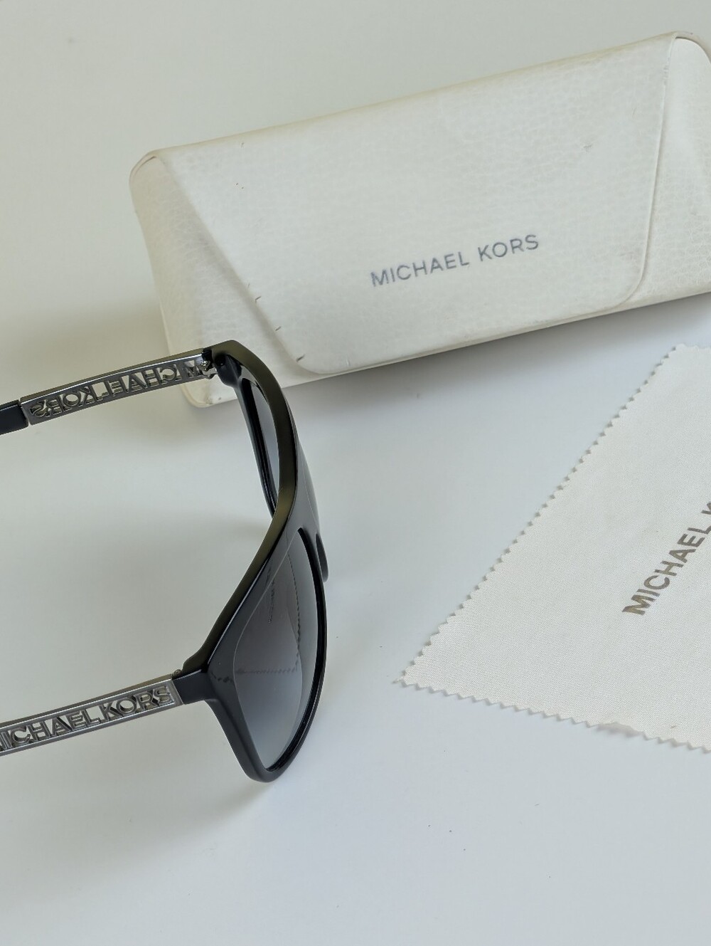 Michael Kors Black & Silver Logo Sunglasses w/ Case & Cloth